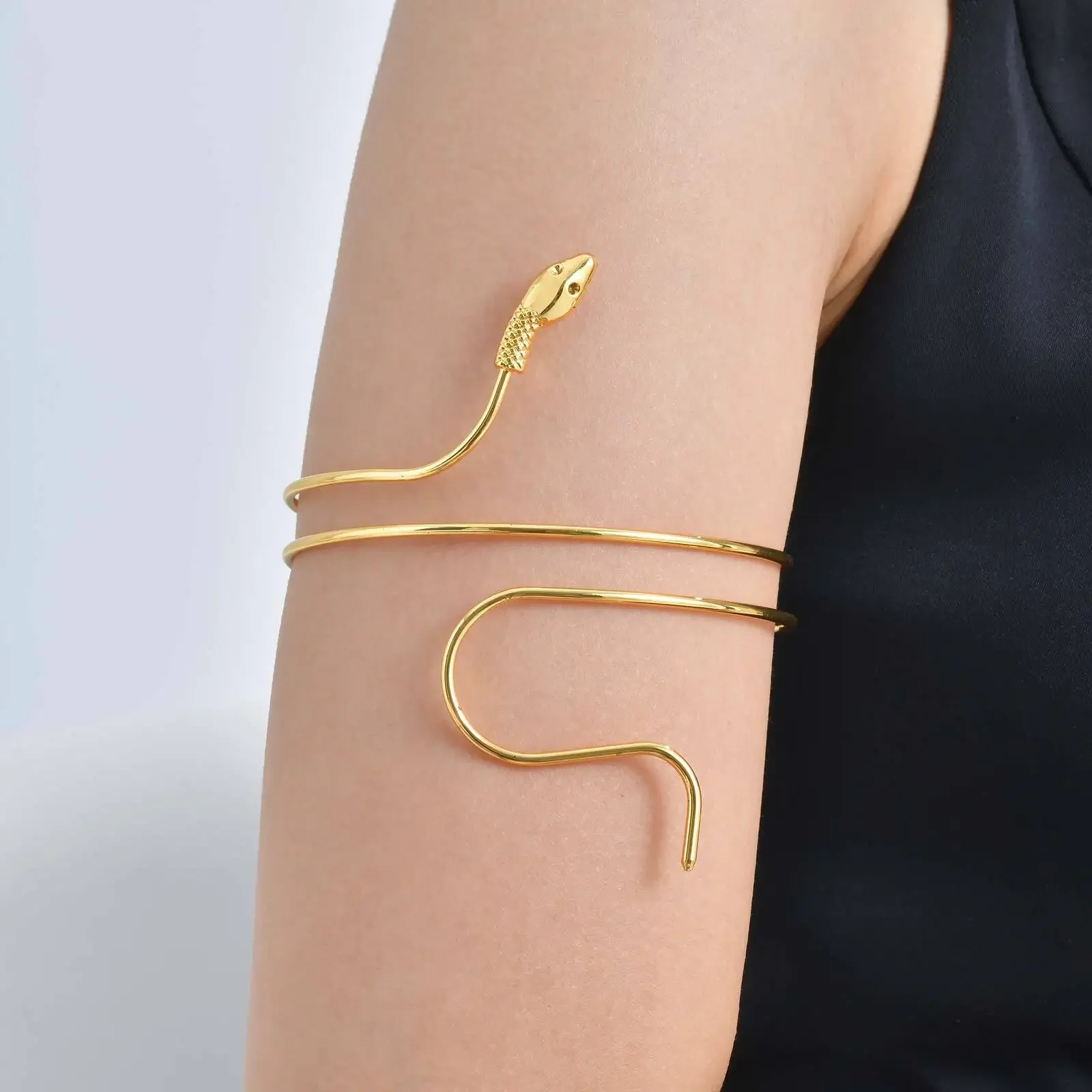Wrapped Snake-shaped Arm Cuff For Women, Adjustable Upper Arm Bracelet  Bangle, Fashion Arm Jewelry