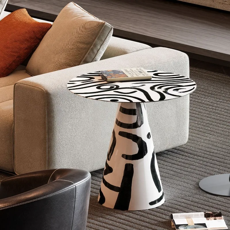 Modern minimalist Dutch designer creative painted side table, table internet celebrity graffiti, high-end corner table