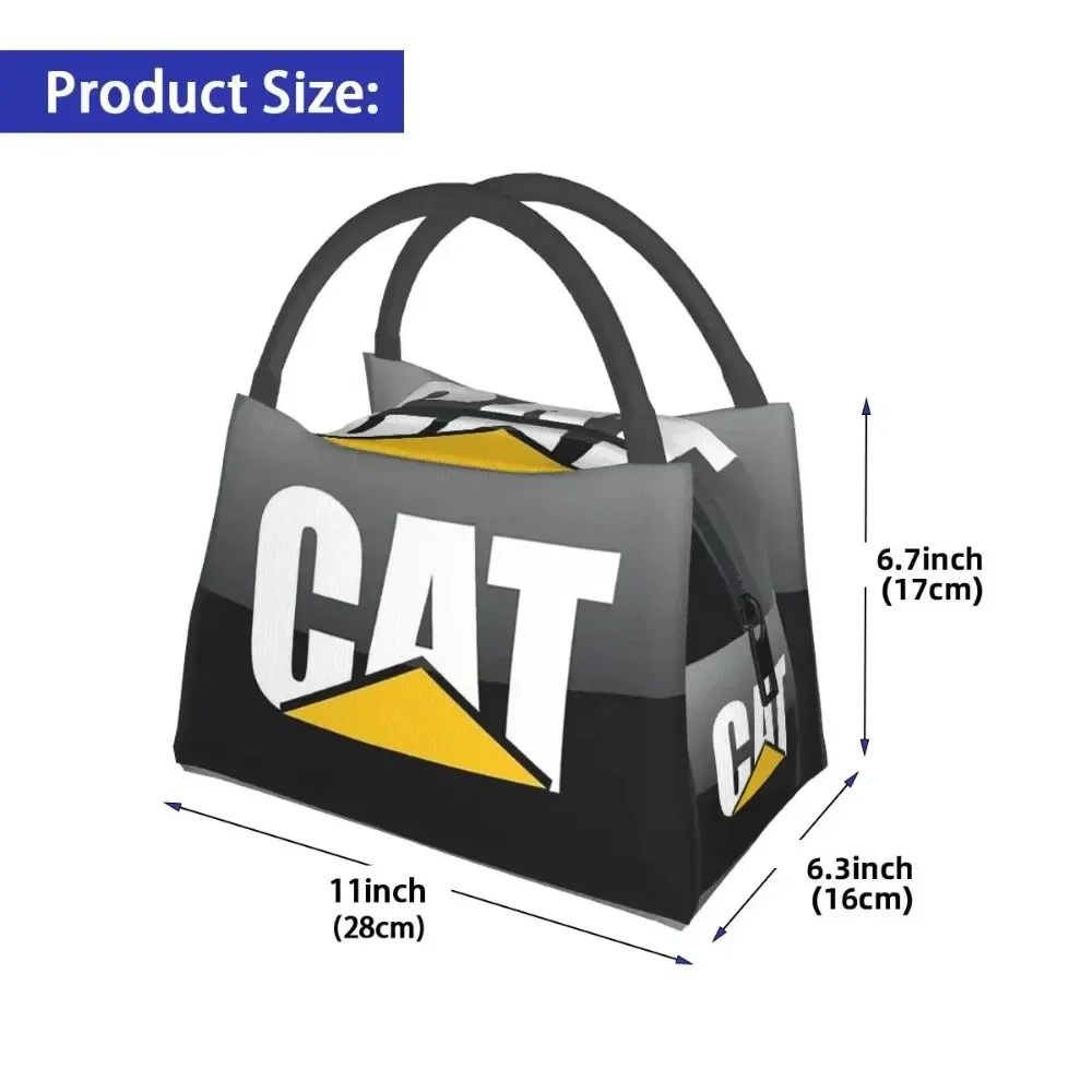 Borse per il pranzo con logo Cat-caterpillar Scatola Bento isolata Borsa per il pranzo riutilizzabile Borse da picnic Borsa termica più fresca per donna Studente Scuola