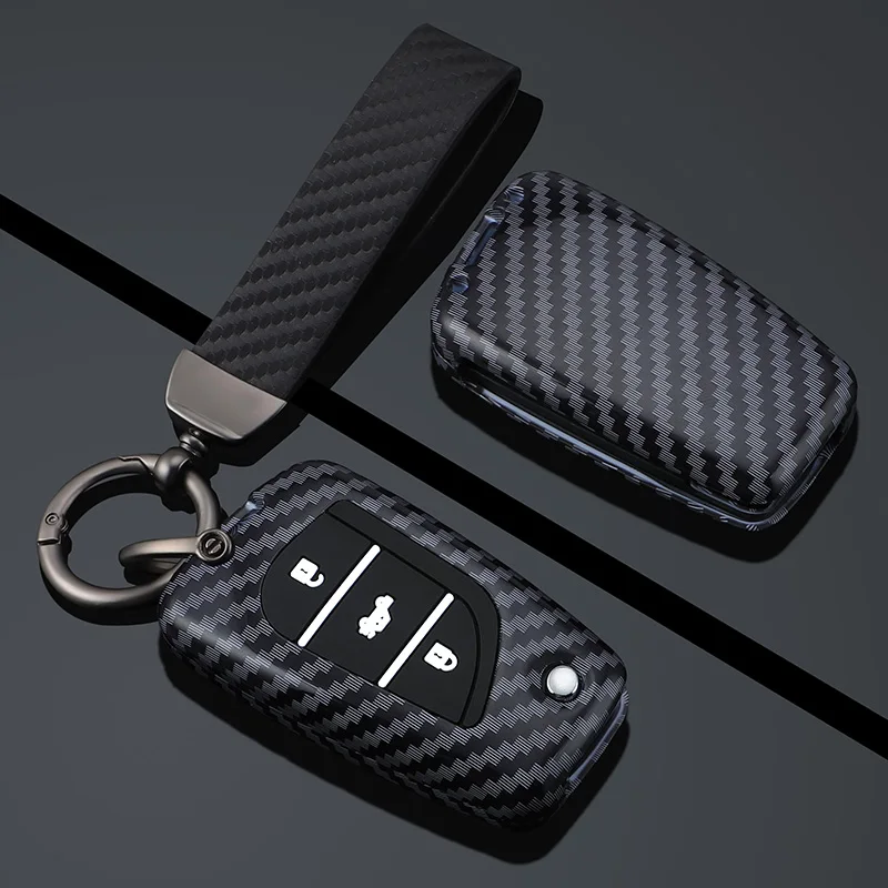 

Carbon Style ABS Car Key Case Cover Fob For Toyota Camry RAV4 Forturner Hilux Auris Corolla Avensis Verso Yaris Aygo Scion TC IM