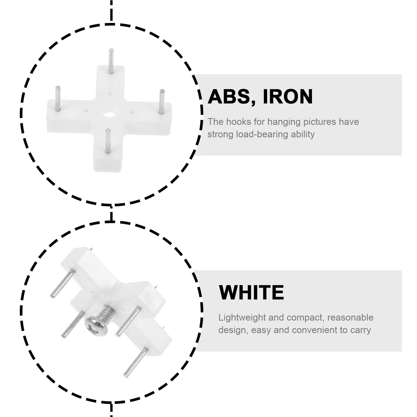 10Pcs Non Trace Picture Hangers Kit No Damage Wall Hooks for Heavy Duty Hanging on Hardwall Concrete Cement Block Surfaces