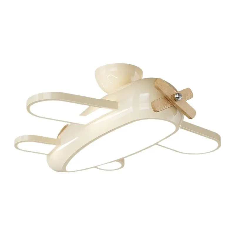 Creative Airplane Ceiling Light for Kids Room Full Spectrum Cartoon Chandelier Cream Style Bedroom Lamp for Boys and Girls