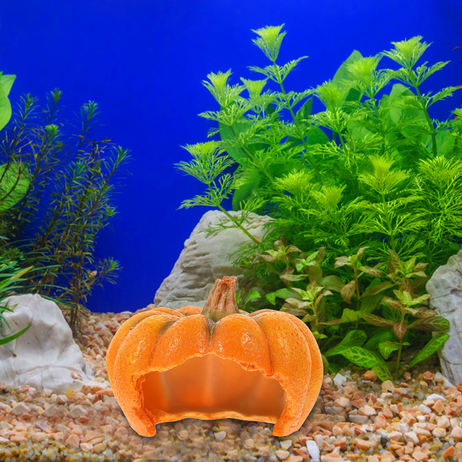 

Pumpkin Terrarium Decor Resin Reptile Cave Hideout for Snakes Lizards Turtles Hamsters Fine Detail Landscape Prop for Climbing