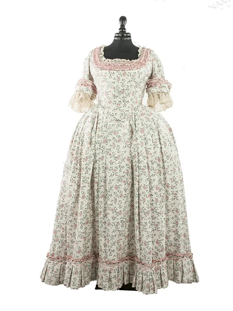 18th Century Women's Rococo  Noble Marie Antoinette Dress French Renaissance  Royal Queen Floral Ball Gown