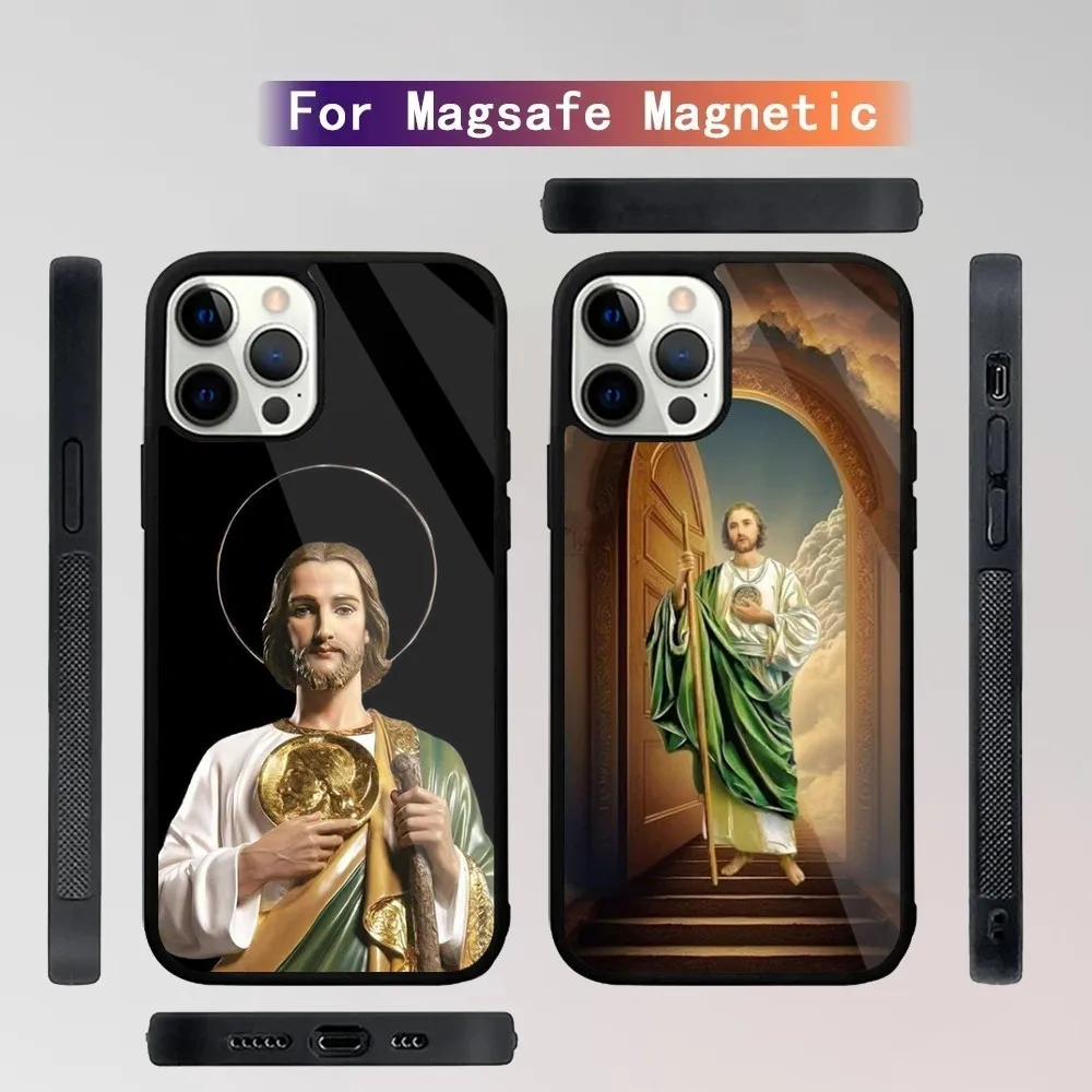 

San Judas Tadeo Phone Case For iPhone 16,15,14,13,12,11,Plus,Pro,Max Mini Magsafe Magnetic Wireless Charging