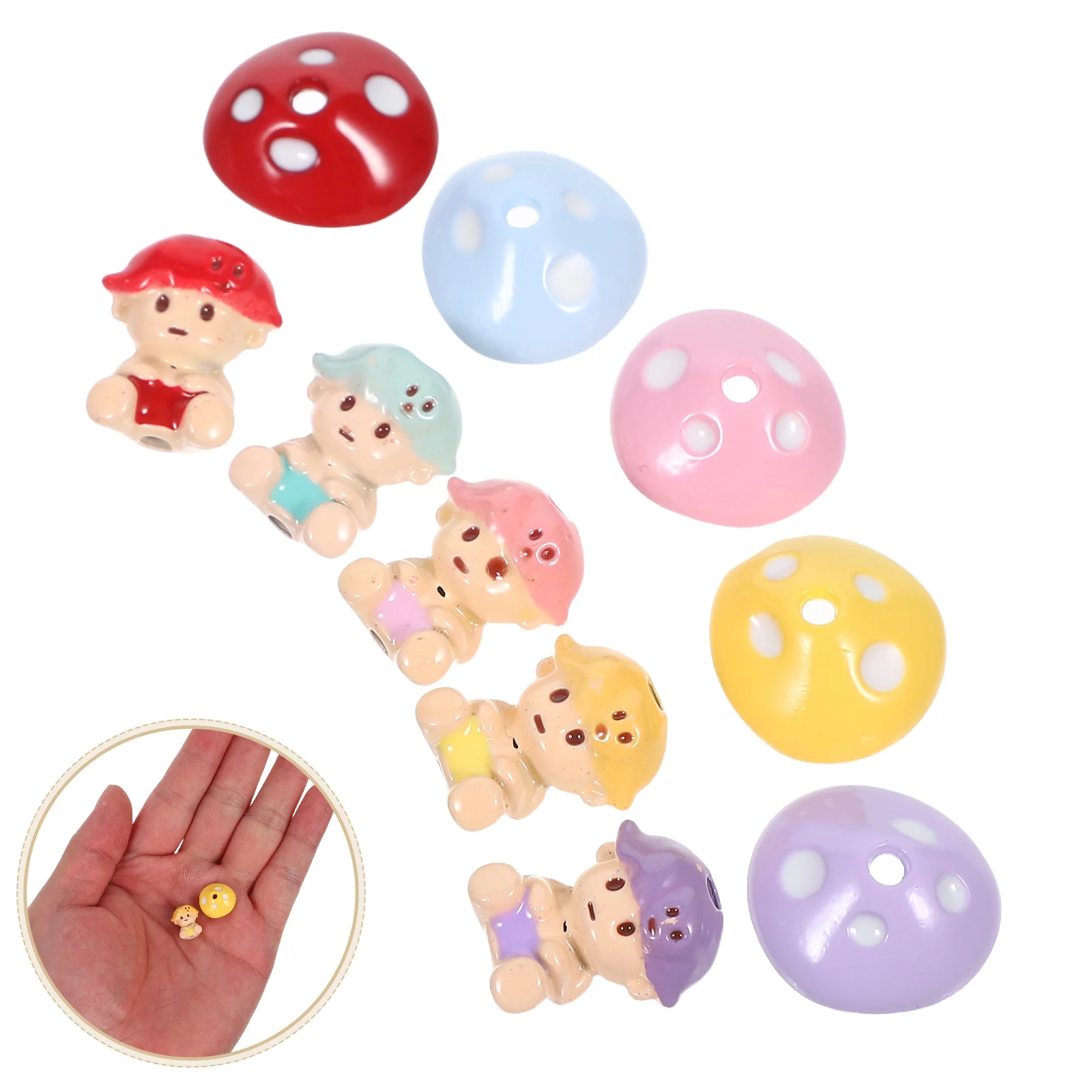 

5 Sets Mushroom Loose Spacer Cute Mini Charms Alloy Enamel Fake Mushrooms Diy Hair Clip Necklace Bracelet Earring Craft Pendant