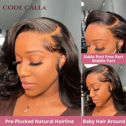 Body Wave Bob Wig 13x4 Peruvian Body Wave Lace Front Wigs Natural Color Preplucked Human Hair Lace Closure Wigs For Black Women