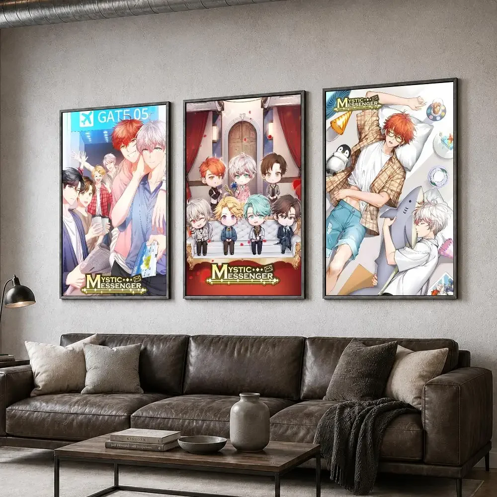 Game Mystic Messenger Otome Dating Sim Poster  PP Self Adhesive Home Garage Dorm Bar Wall Decor Aesthetic Retro Gift