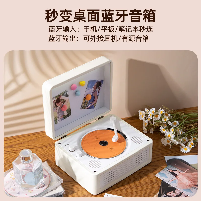 Bluetooth CD Player Built-in Speaker Desktop Album Disc Player HIFI Stereo Audio Player Perfect KPOP Music Birthday Gift
