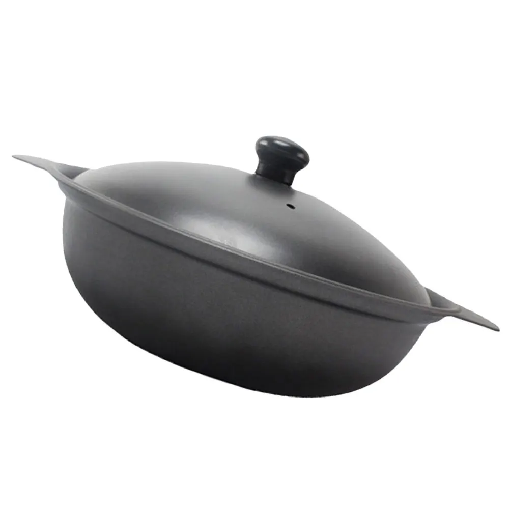 

Cast Iron Smooth Finish Heat Resistant Stew Pot for Even Heating Gas Saving Kitchen Casserole Dish Multi-Functional Home