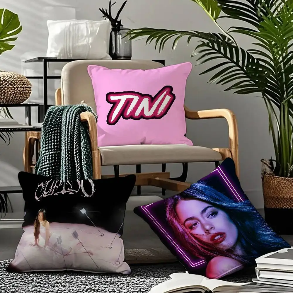 M-Martina Stoessel TINI أنيمي كيس وسادة الراحة أريكة سرير حريري أنيق غير مرئية سستة مخصص غطاء الوسادة الزخرفية #2