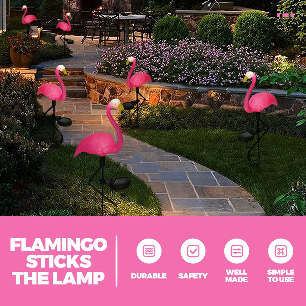 1PCS Solar Powered Rosa Flamingo Rasen Licht Wasserdichte LED Garten Dekorative Pathway Beleuchtung Außen L Lampe