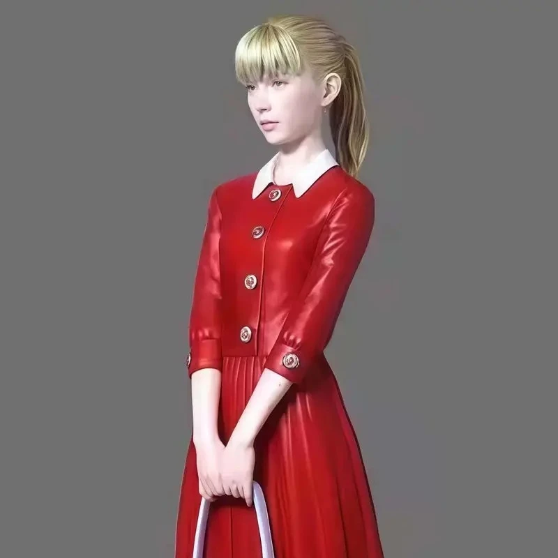 

1/12 Red Dress Blonde Temperament Girl Resin Model Figure Gk Micro 3d Printed White Model Toy Unassembled And Unpainted Kit
