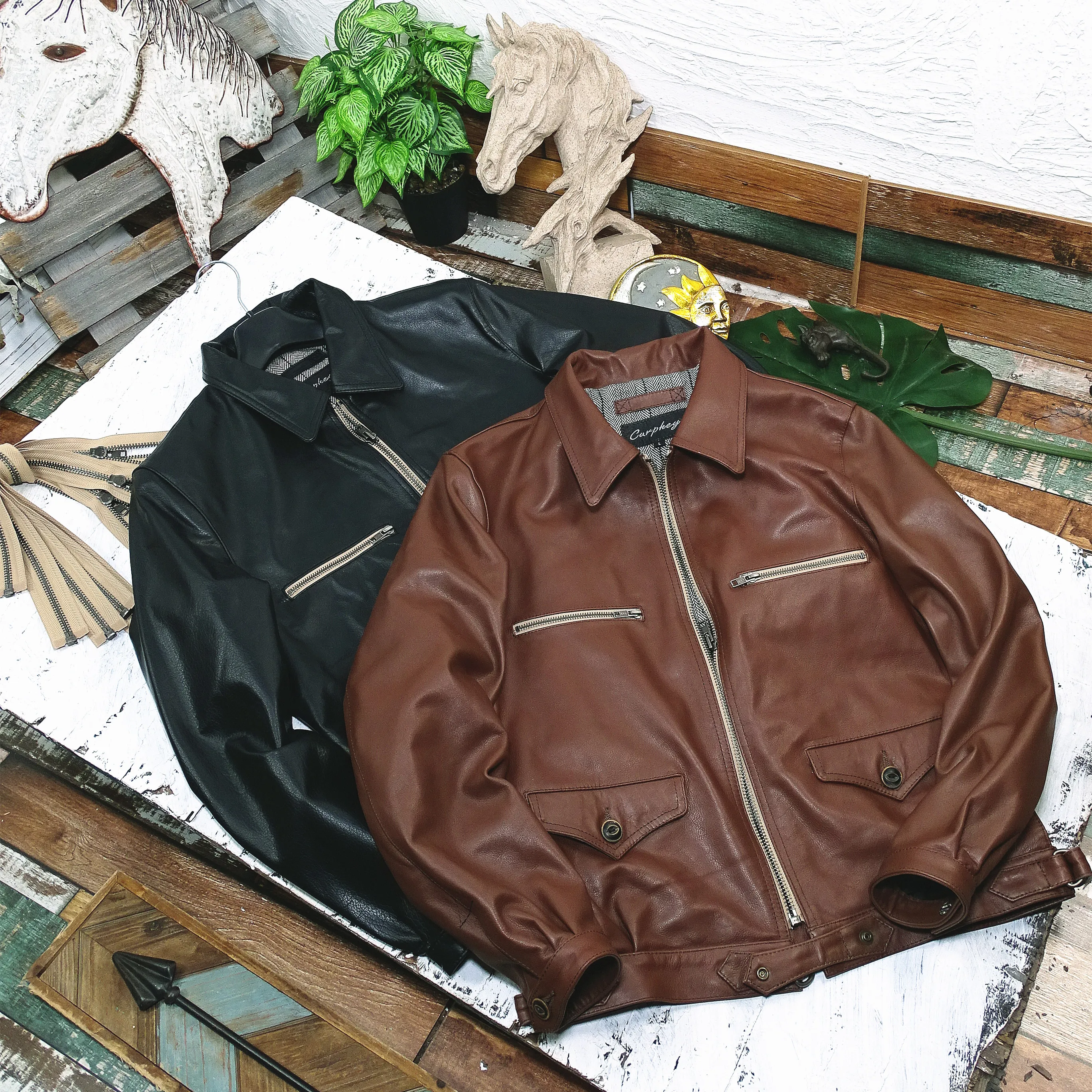 

Легкая укороченная куртка из натуральной кожи Curphey с молнией, в городском стиле, для весеннего повседневного образа