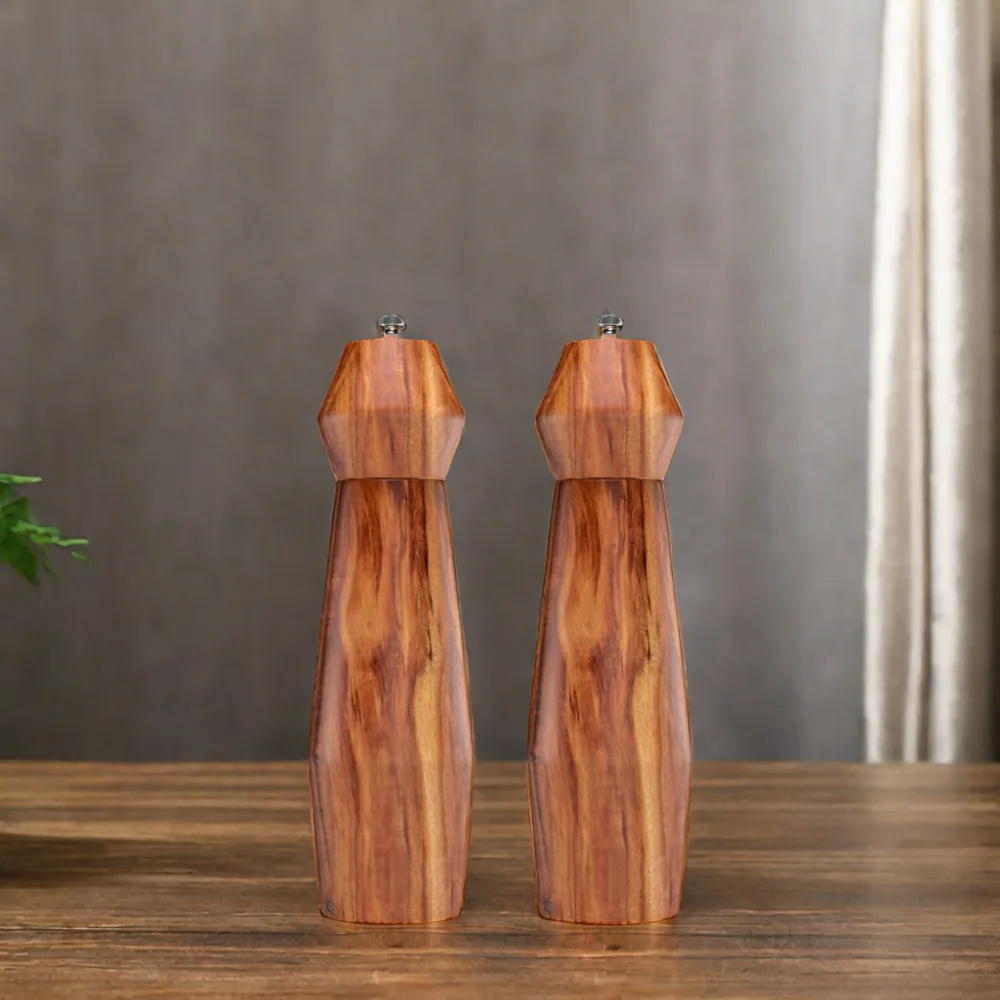 

Wooden Pepper Mill for Home Use, Manual Salt Grinder, Ceramic Grinding Core, Adjustable Particle Thickness, Kitchen Tools