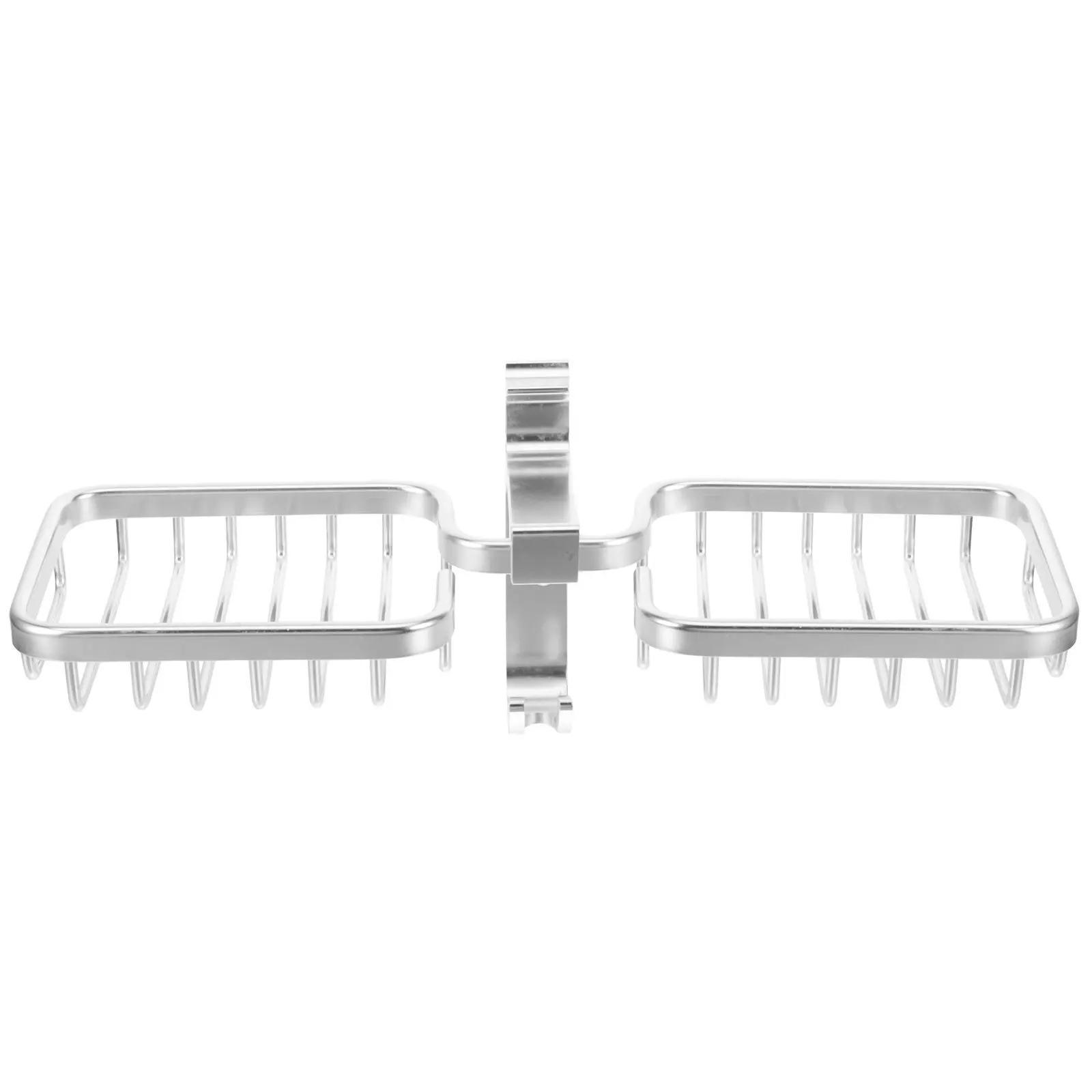

Holder Wall Mounted Aluminum Bar Soap Dish For Shower Bathroom Drain Design Smooth Edges Double Head Soap Rack Toilet