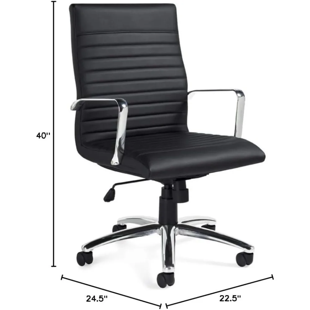 Global OTG Faux Leather Executive Chair, Black (OTG11730B)