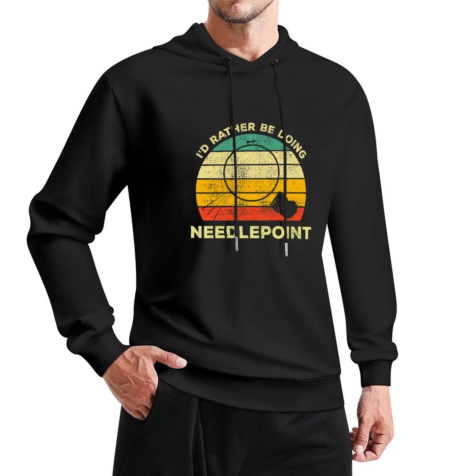 

I’d Rather Be Doing Needlepoint Vintage Gift For Needlepoint Lovers Pullover Hoodie mens clothes big size hoodie