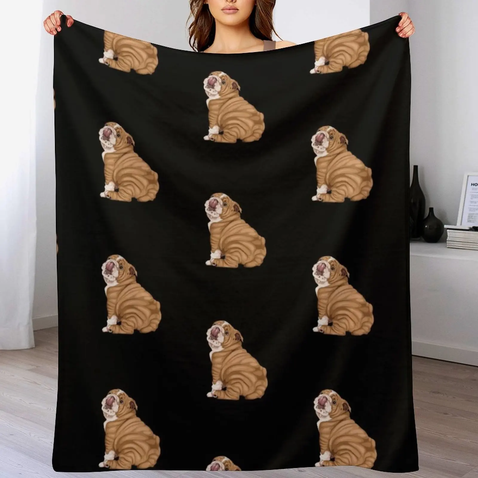 

English Bulldog Throw Blanket Kid'S Flannels Blankets