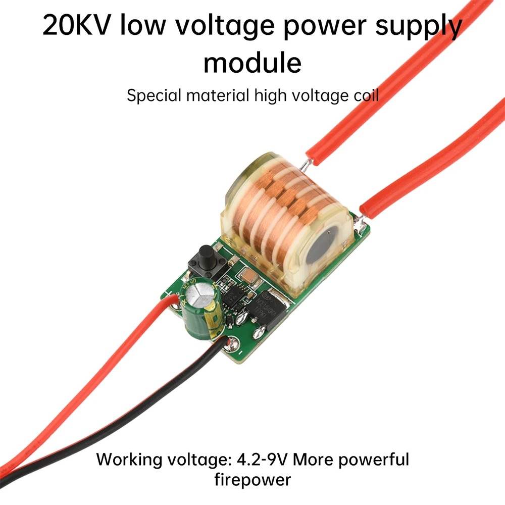 DC4.2-9V إلى التيار المتناوب 10-20KV وحدة الإشعال الجهد العالي الصغيرة مع التبديل 10 واط الأرجواني ارتفاع درجة الحرارة قوس لتقوم بها بنفسك جهاز الإشعال الصغيرة