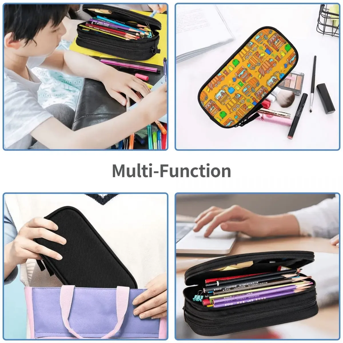 Garbage Truck Design Trashtrucks Rubbish Collection Vehicles Pencil Cases Big Capacity Pen Bags Pen Box Pencil Pouch Boys Girls