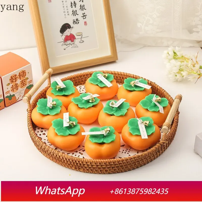

CX persimmon scented candle souvenir persimmon ruyi interior ornament smokeless solid modeling wax