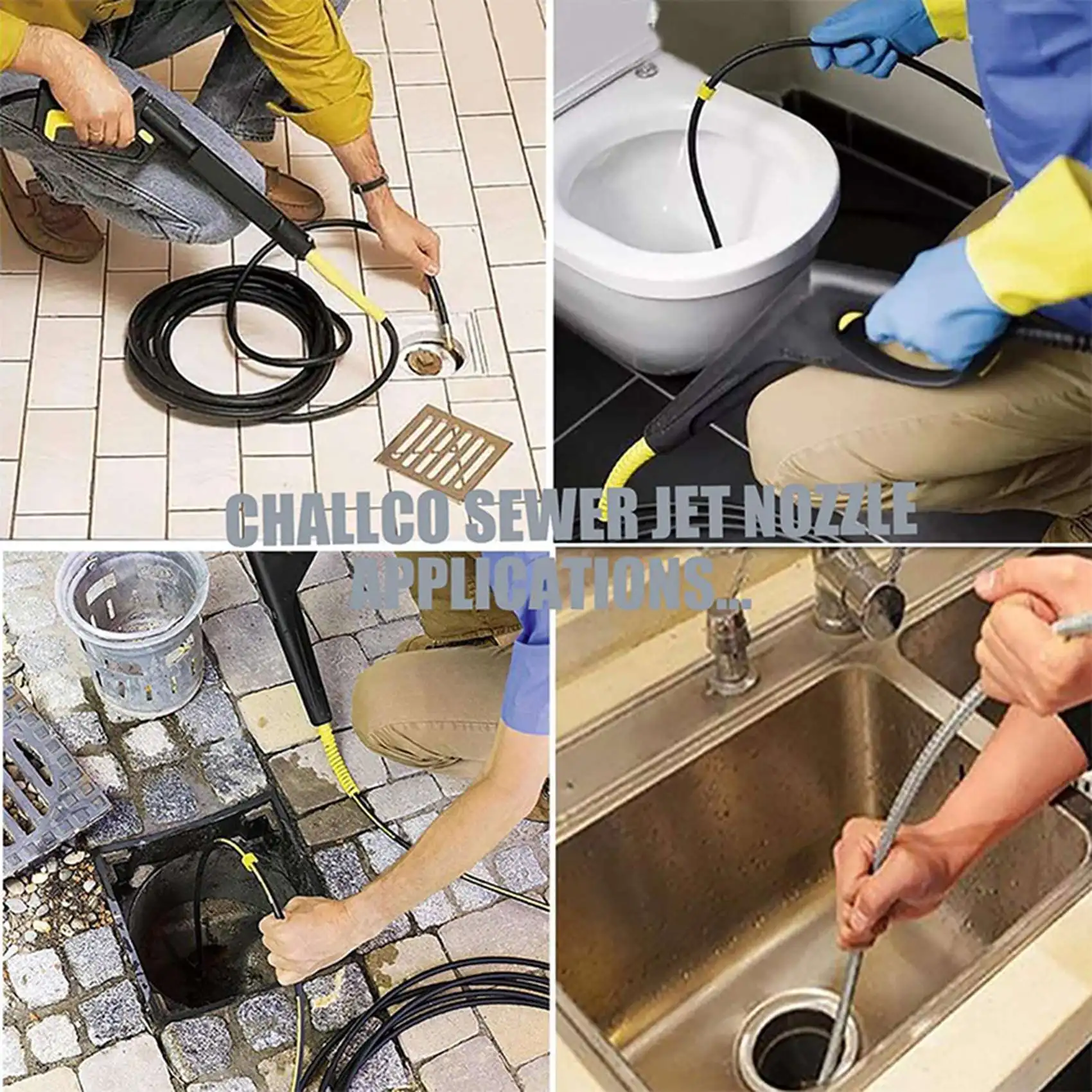 AB46-3X Pressure Washer Sewer Jetter Nozzle With Stainless Steel, Durable Design Sewer Jet Nozzle,1/4Inch Quickly Connector