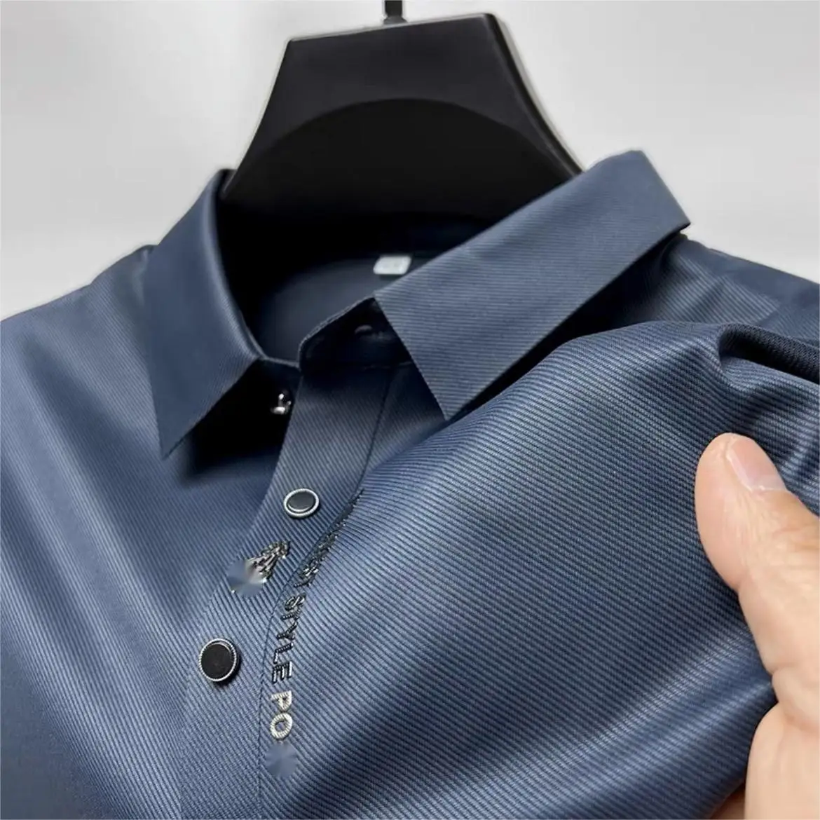 Brand High-End Summer Business Quality Short Sleeved Polo Shirt 2024 Men Trend Casual No Trace Printing Ice Silk Soft Breathable