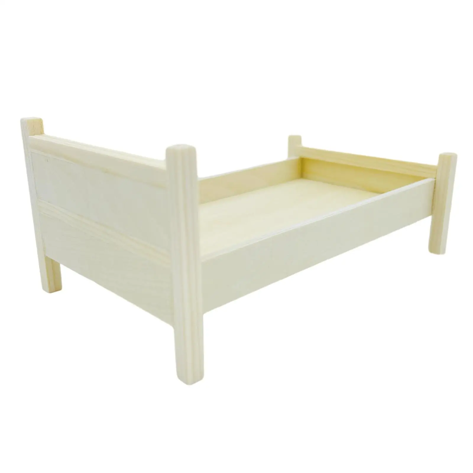 1/12 poppenhuis houten bed DIY poppenhuis miniatuur bed voor poppenhuisslaapkamer