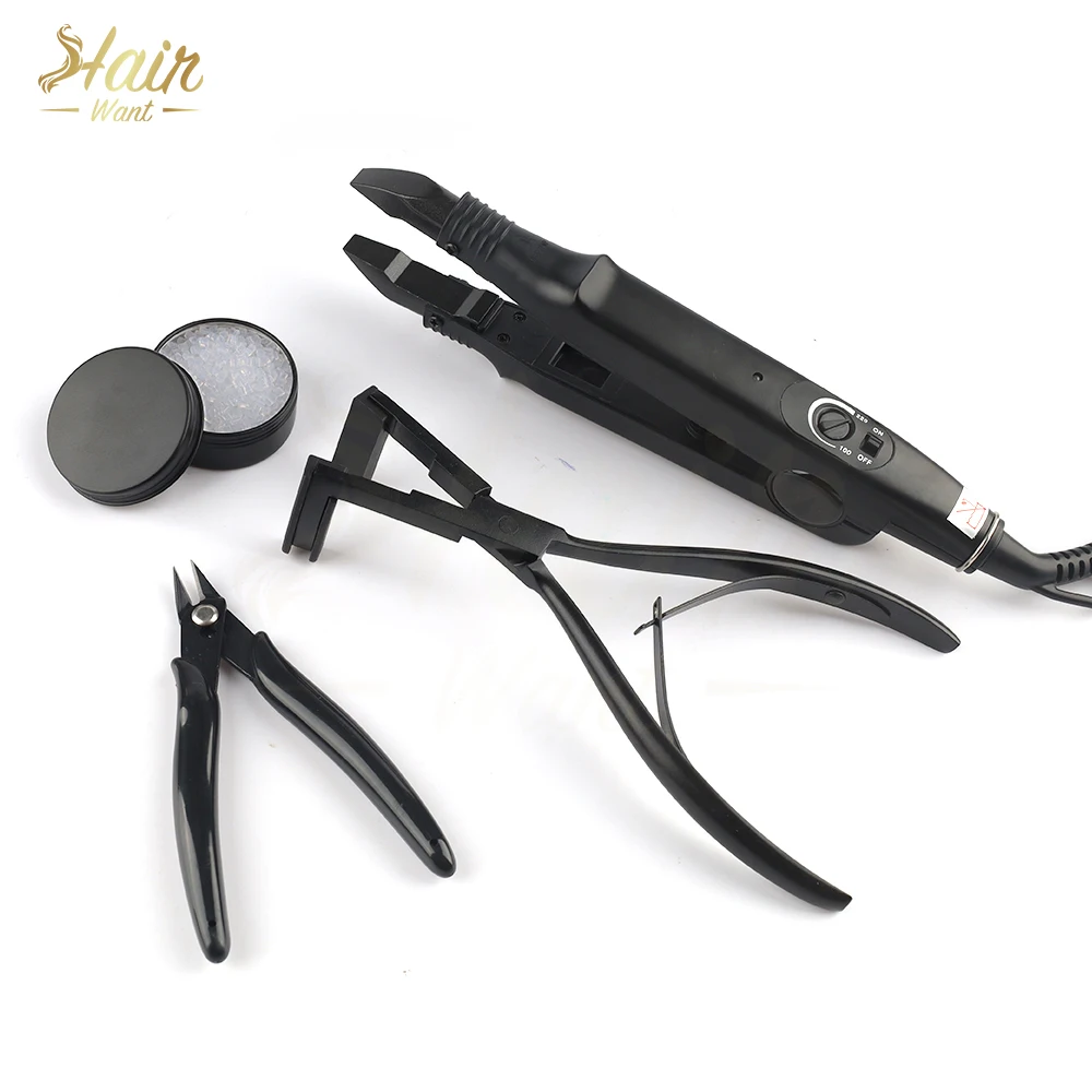 Hair Want Pre-bonded Keratin Extensions Tool Kit Hair Connector With Bonding Cutters For Making Flat Tip Extensions Wefts