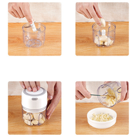 A96I-250ML Mini USB Electric Meat Grinder Garlic Chopper Rechargeable Crusher Food Processor White Durable Easy To Use