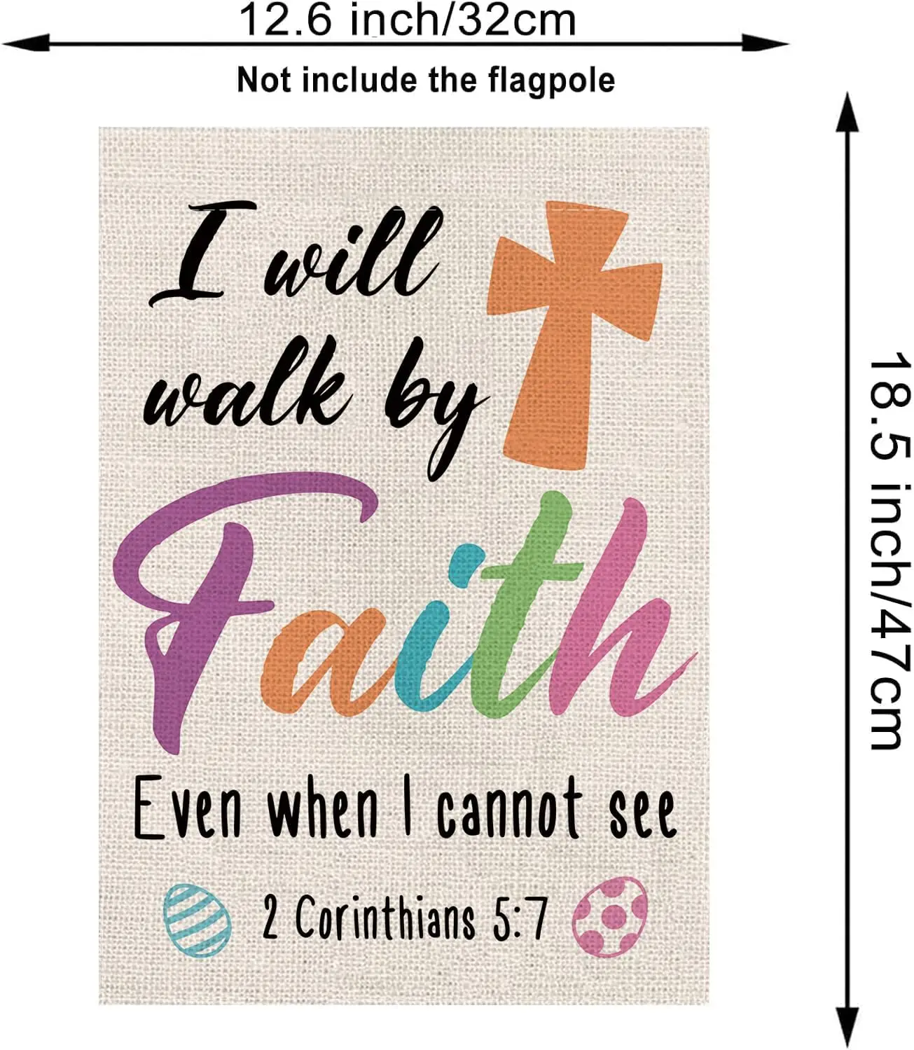 Christian Garden Flag Religious Cross Gift 12.5 x 18 Inch Burlap Double Sided Vertical Holiday Yard Outdoor Decorations XAA  SSL