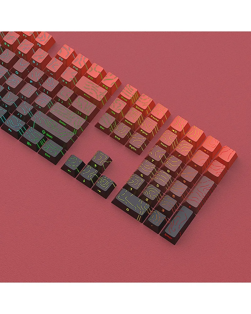 Keycap Original height 130 keys Small full set of cracks Luminous good luck contour 4.0