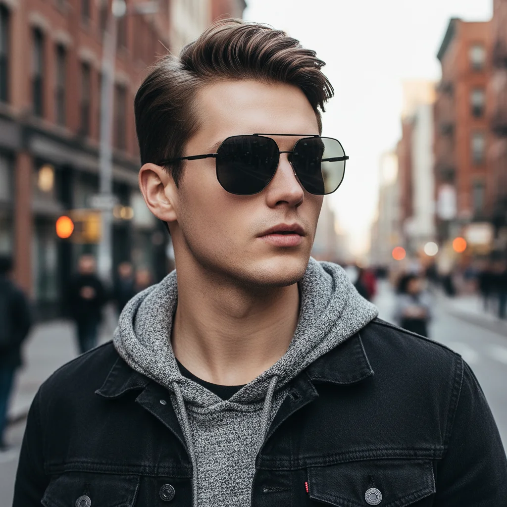 Retro-Sonnenbrille im Cat-Eye-Stil, geeignet für den täglichen Gebrauch und zur Gesichtsformung. Mit einem dünnen Metallrahmen. 5016
