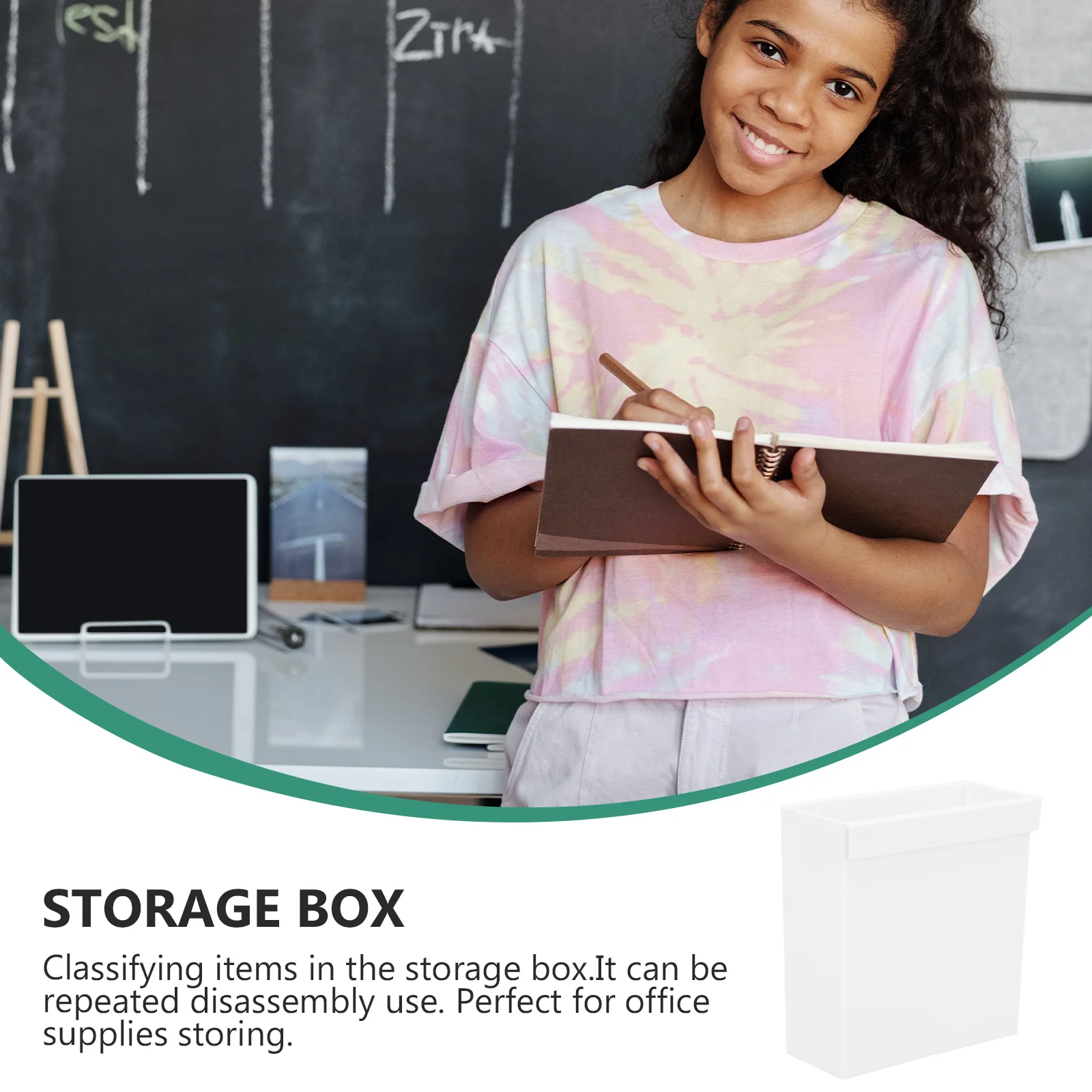 

2Pcs Desktop Storage Box Wall-Mounted Pen Holder for Office Stationery Organizer Functional Case Simple Style Design