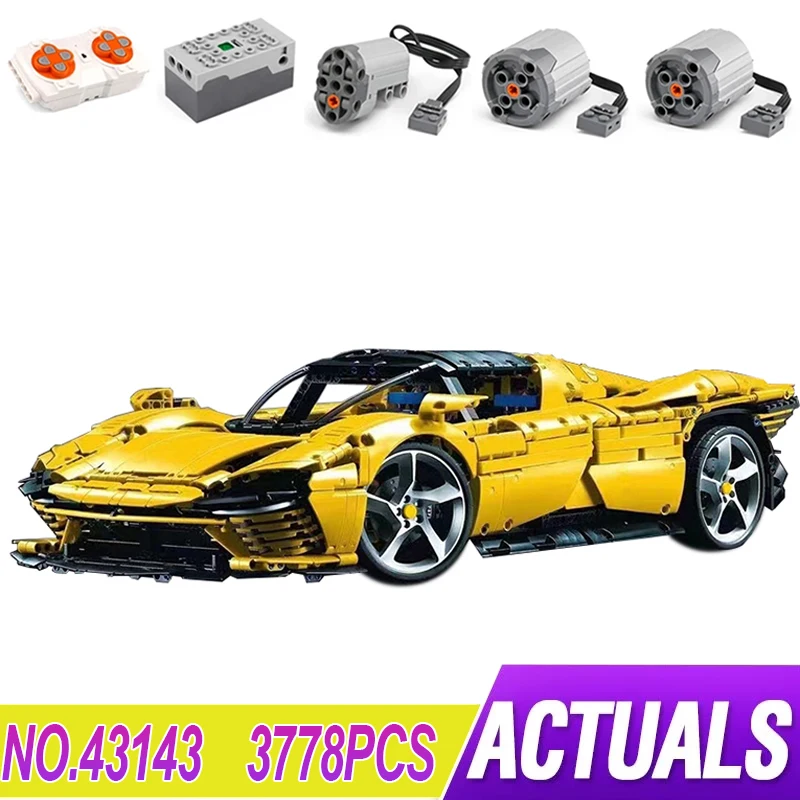 Bloques de construcción MOC Super SportsCar para niños, juguete de ladrillos para armar coche Super SportsCar a escala 3778 1:8, juguete educativo para regalo de cumpleaños, 42143, nuevo, piezas