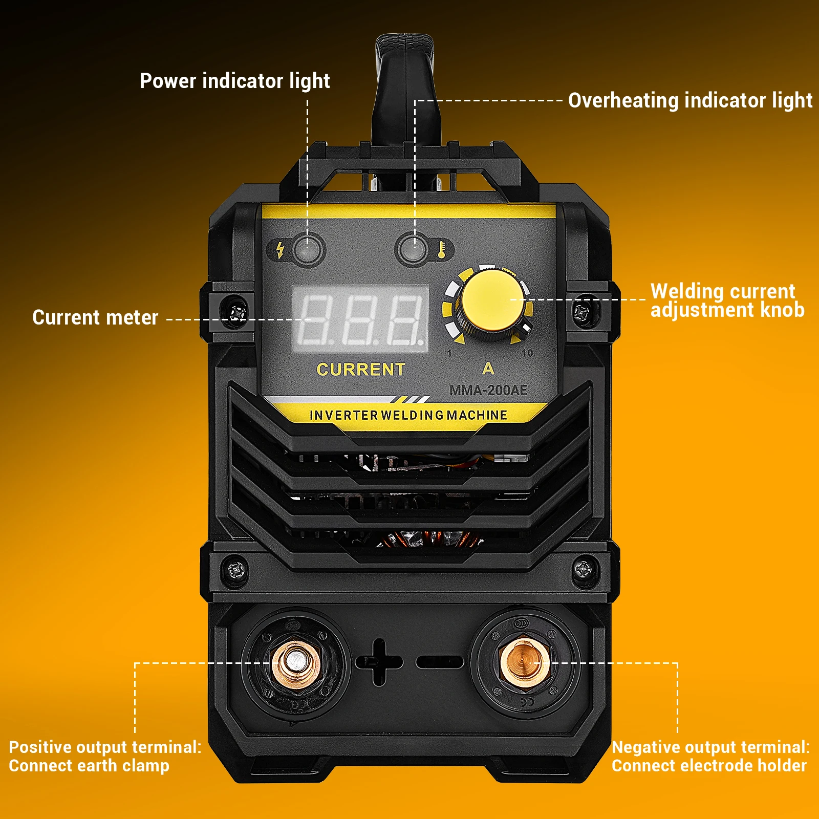 Imagem -03 - Deko Mma Série 160 200 Ampères Soldagem Trabalho Leve Eficiente dc Inversor Soldador de Arco 220v Igbt Mma Máquina de Solda