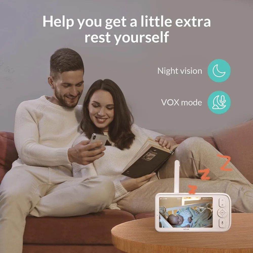 Upgraded Baby Camera Monitor Video - 5000mAh Baby Monitor with Camera and Audio, 5" Display, 4 in 1 Bracket Meets The Needs in