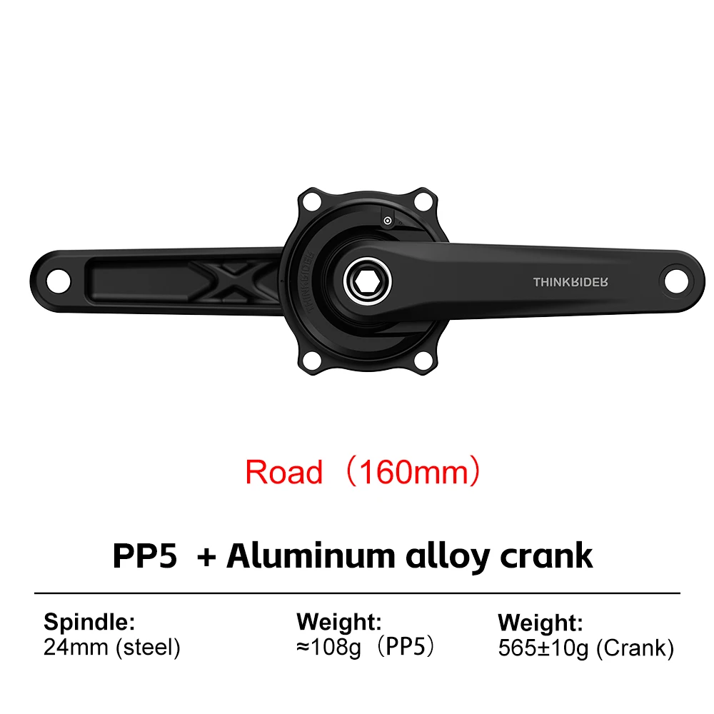 THINKRIDER PP5 Fahrrad-Powermeter mit 4 Bolzen, 110BCD, 24mm Kadenz-Pedalbalance, BLE ANT+ Kurbelgarnitur Kettenblatt für Shimano
