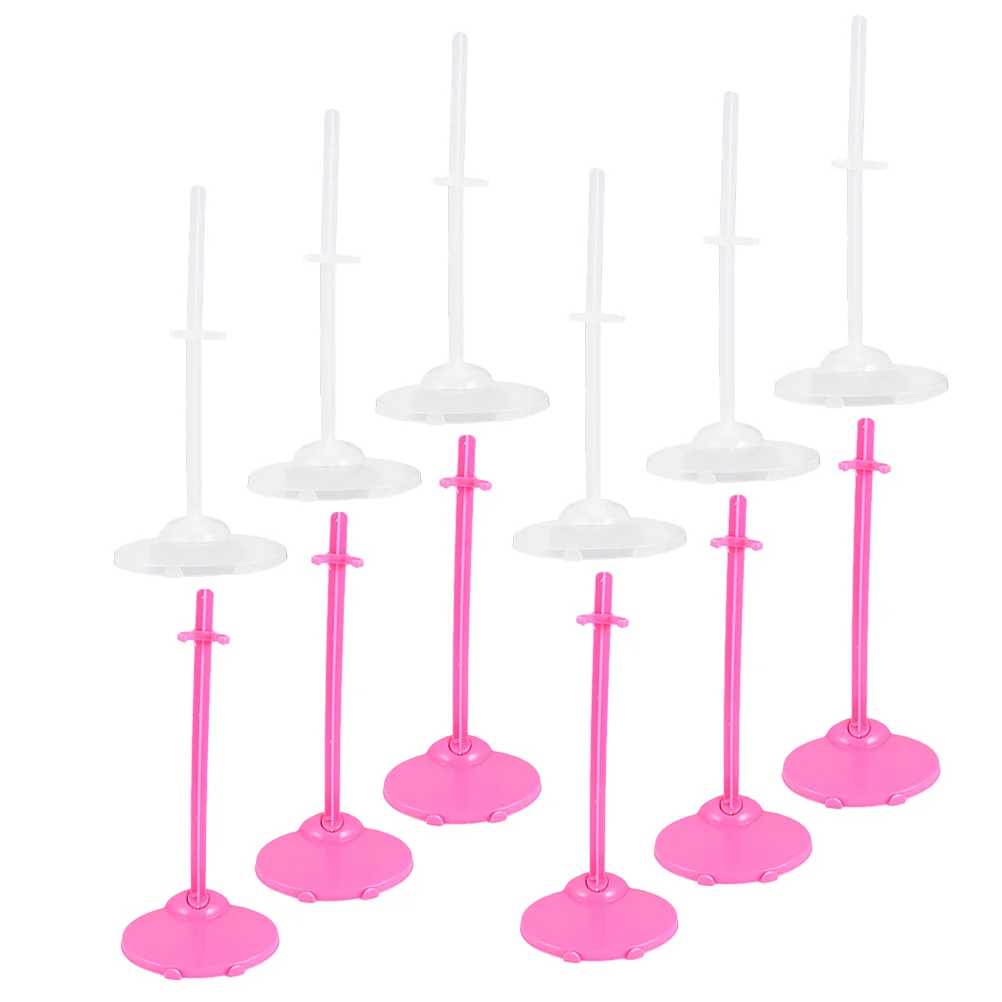 12 Pcs Display Stand Action Figure Reborn Dolls Bracket Support Racks Plastic Girls Stands Toddler