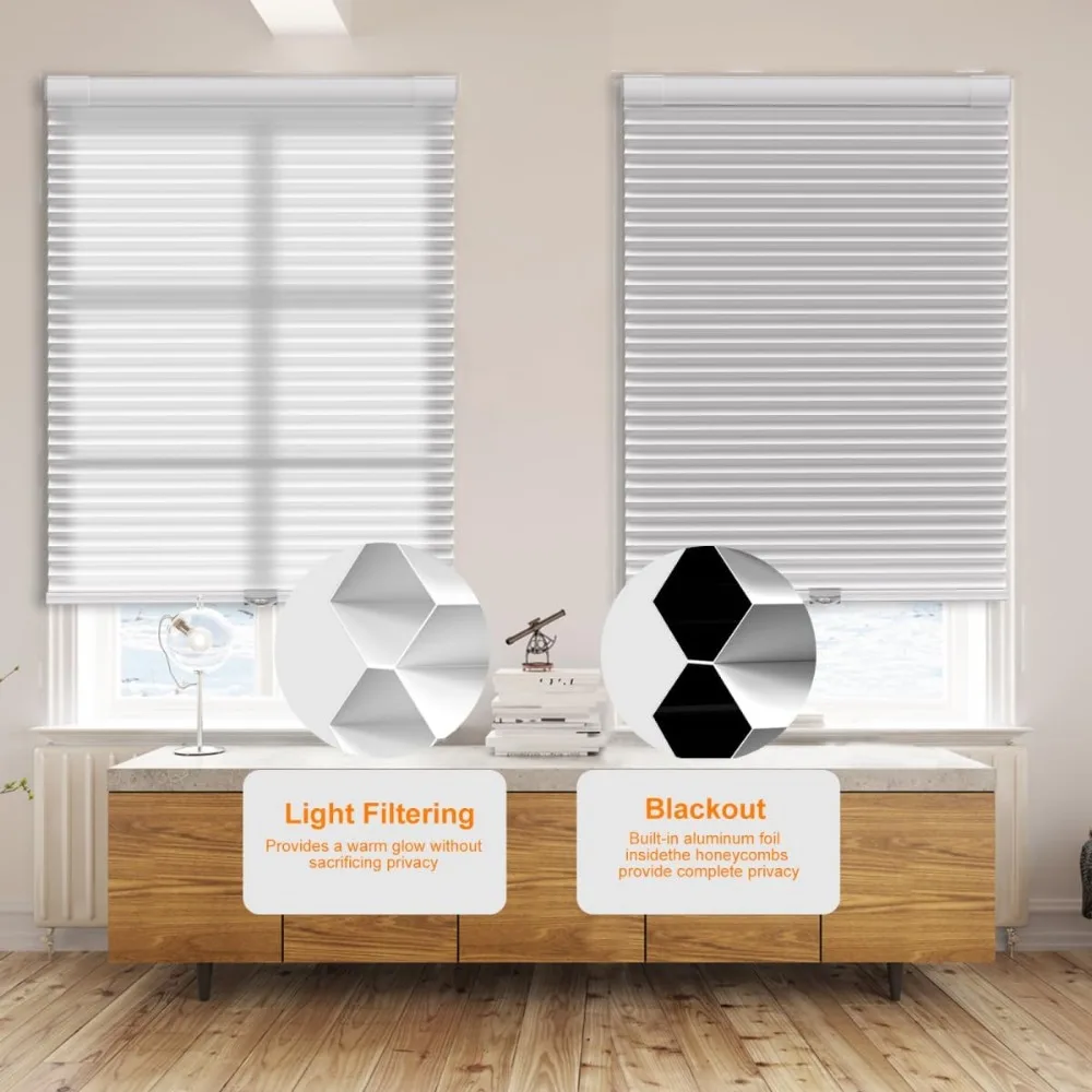 لا الحفر تعتيم ظلال التوتر الستائر الخلوية اللاسلكية للنوافذ الداخلية لا الحفر لا أدوات نافذة الستائر ظلال سحب