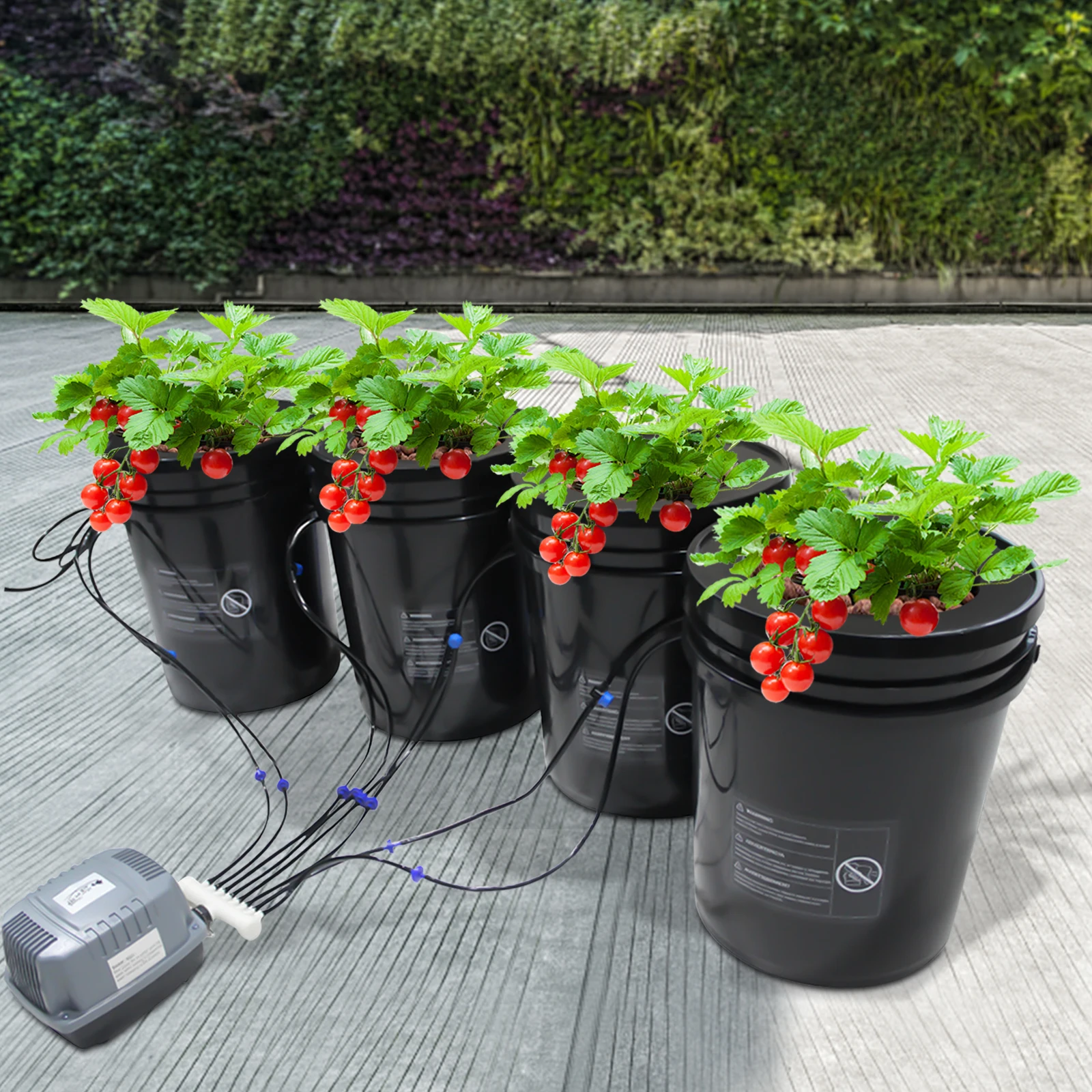 DWC Hydroponics Growing System 5-Gallon Deep Water Culture Recirculating Drip Garden System with Multi-Purpose Air Hose