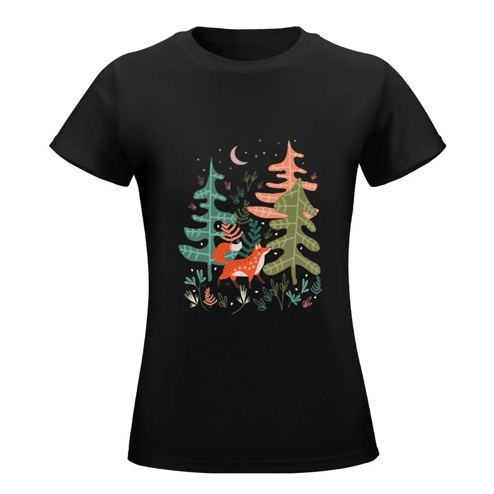 Evergreen Fox Tale T-Shirt oversized vintage clothes shirts graphic tees white t-shirts for Women