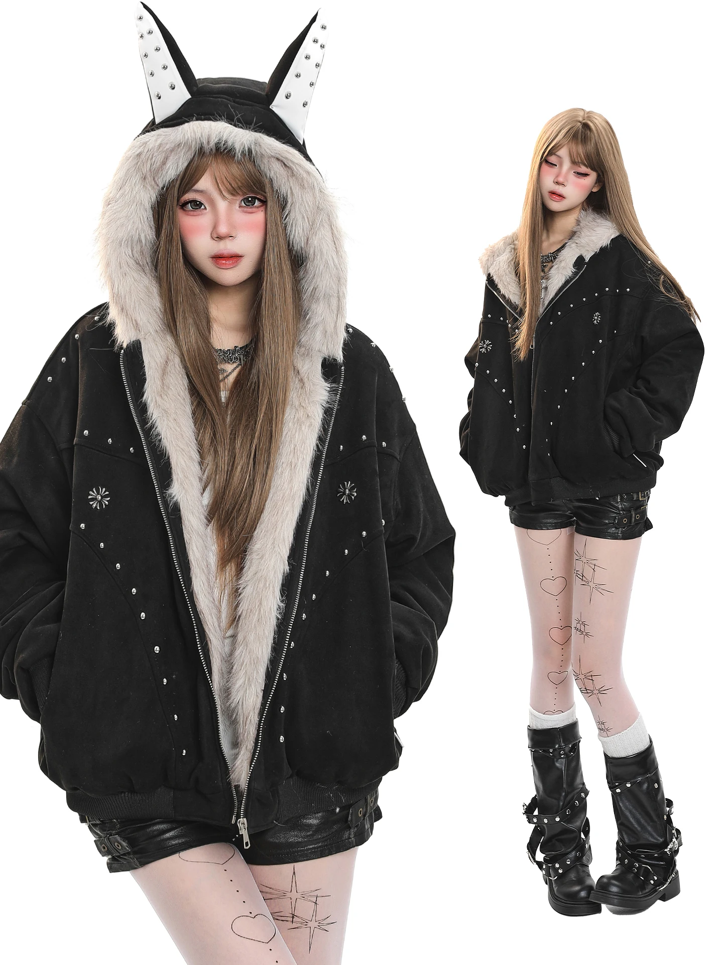 

Женская утепленная хлопковая куртка с капюшоном, новая зимняя модель, свободный крой, теплая верхняя одежда с воротником из искусственного меха, стильный дизайн