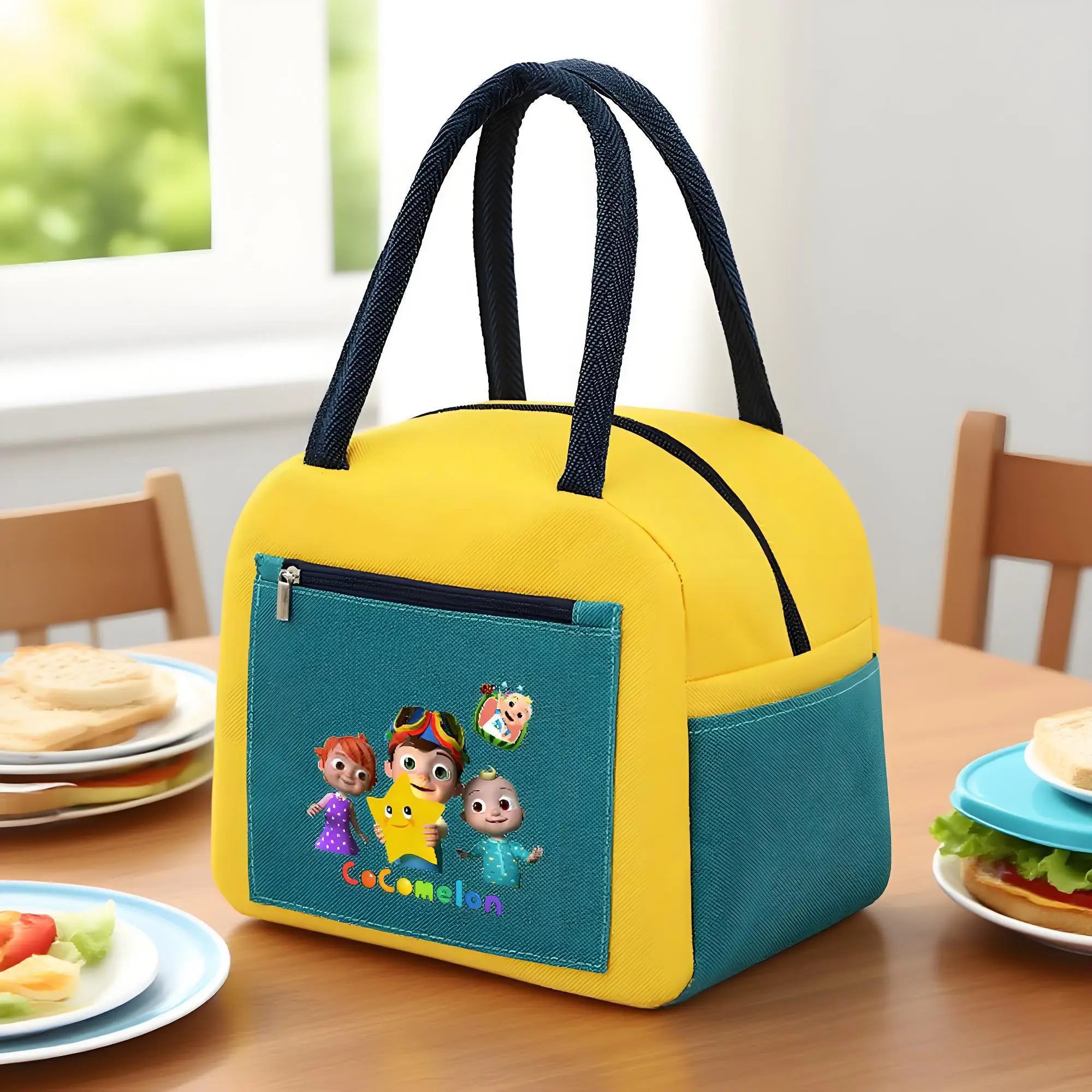 

Cocomelons Insulated Lunch Bag Anime Portable Picnic Handbag Thermal Meal Storage Pack Parent Kids School Student Supplies Gift