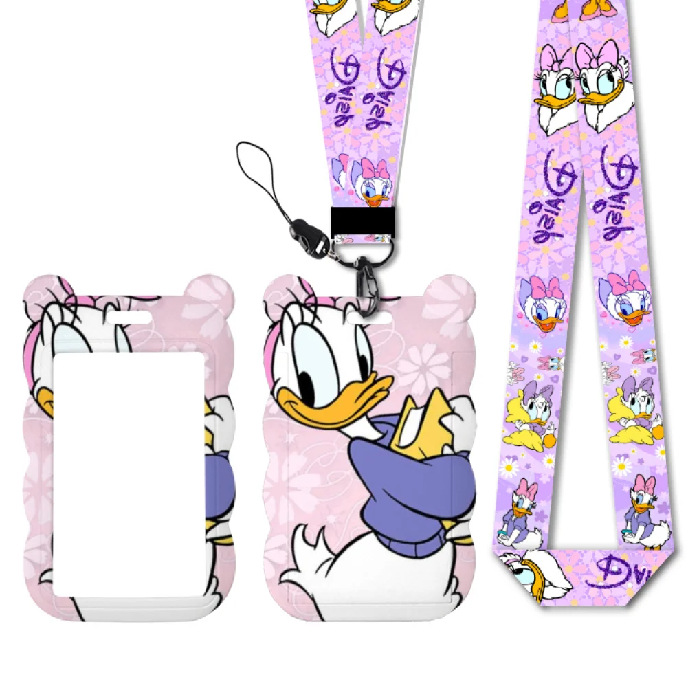 Disney Daisy Duck Cute Character Design Badge Holder Donald Duck ID Credit Card Pass Hang Rope Lanyard Accessories Gifts view 2