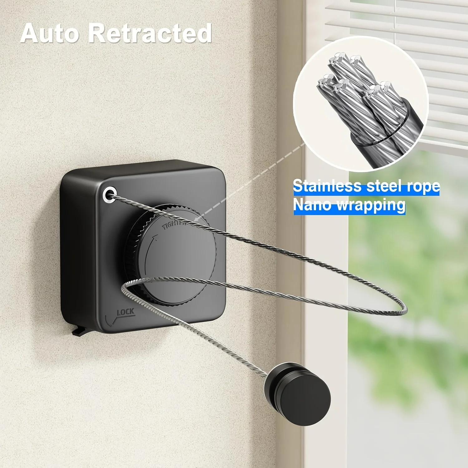 

Выдвижная настенная сушилка для белья из нержавеющей стали, усиленная, для использования в помещении и на улице