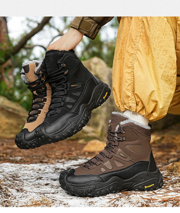 Herren-Winterstiefel, warm, kältebeständig, mit weichem Innenfutter, strapazierfähig, ideal für den Einsatz im Freien, für den täglichen Gebrauch, als Weihnachtsgeschenk. – Detail 4