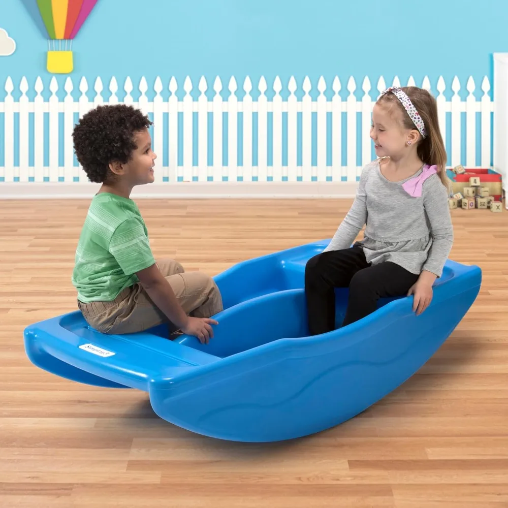 

Two Sided Rock and Roll Teeter Totter Seesaw and Climbing Bridge, Fits up to Four Children and Kids