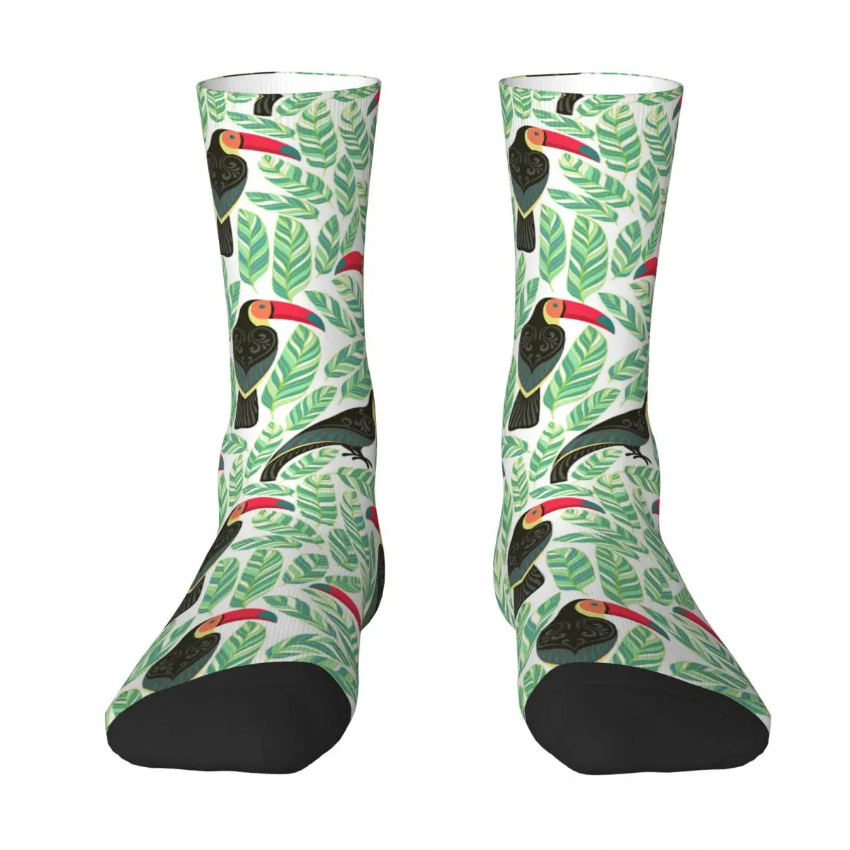 Seamless Pattern With Toucans And Tropical Leaves Adult Socks,Unisex socks,men Socks women Socks